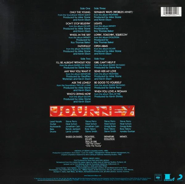 Виниловая пластинка JOURNEY GREATEST HITS REMASTERED