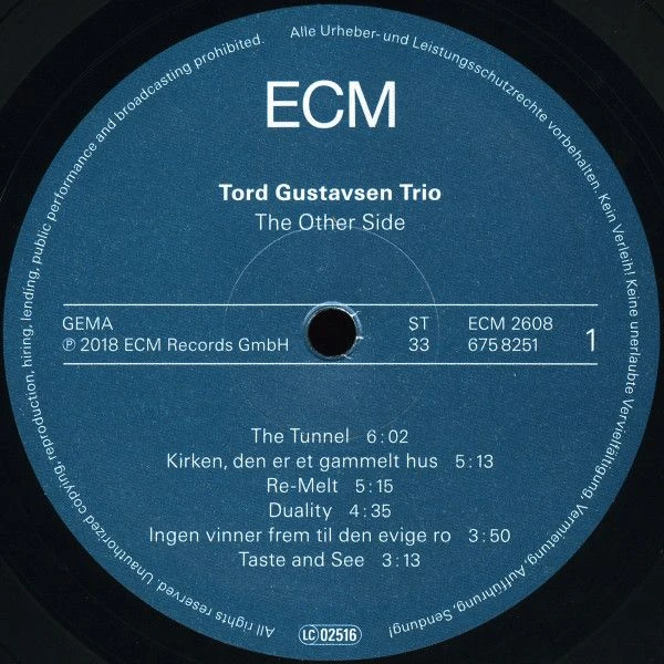 Виниловая пластинка TORD GUSTAVSEN TRIO THE OTHER SIDE