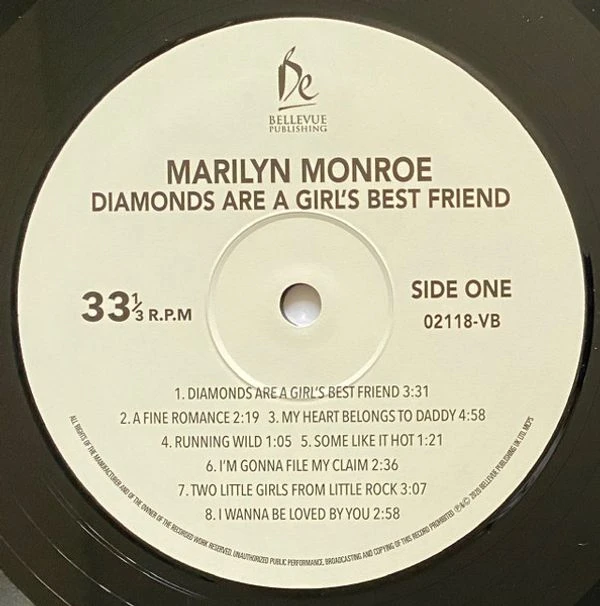Виниловая пластинка MARILYN MONROE DIAMONDS ARE A GIRL'S BEST FRIEND