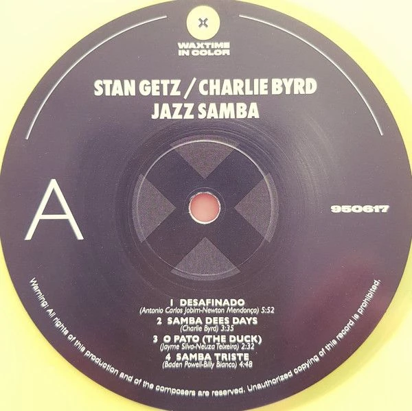 Виниловая пластинка STAN GETZ & CHARLIE BYRD JAZZ SAMBA YELLOW VINYL