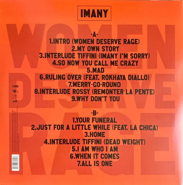 Виниловая пластинка IMANY WOMEN DESERVE RAGE