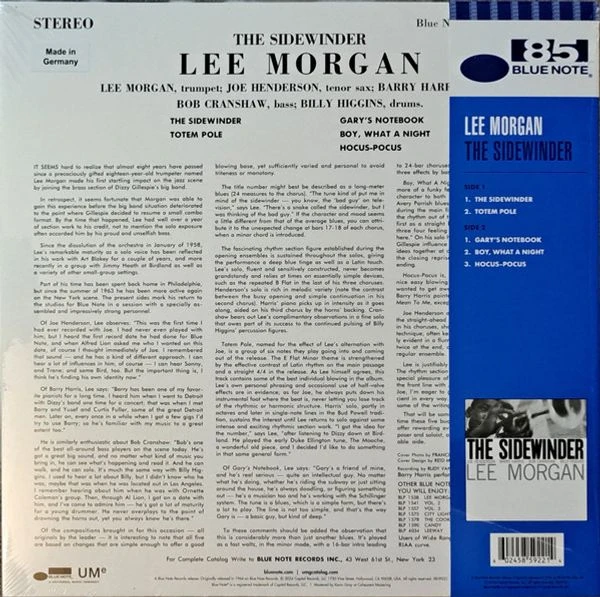 Виниловая пластинка LEE MORGAN THE SIDEWINDER