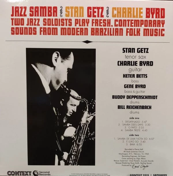 Виниловая пластинка STAN GETZ & CHARLIE BYRD JAZZ SAMBA