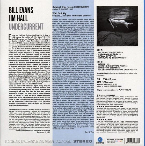 Виниловая пластинка BILL EVANS & JIM HALL UNDERCURRENT