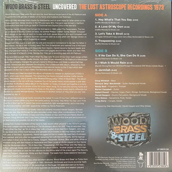 Виниловая пластинка WOOD, BRASS & STEEL UNCOVERED
