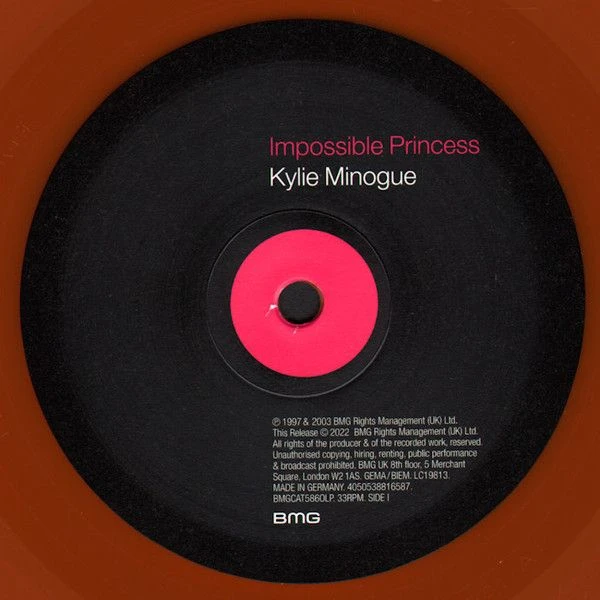 Виниловая пластинка KYLIE MINOGUE IMPOSSIBLE PRINCESS INDIE EXCLUSIVE ORANGE VINYL EDITION
