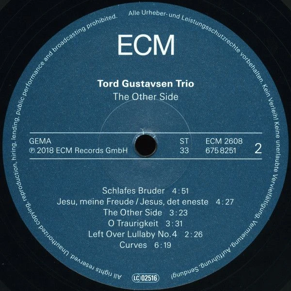 Виниловая пластинка TORD GUSTAVSEN TRIO THE OTHER SIDE