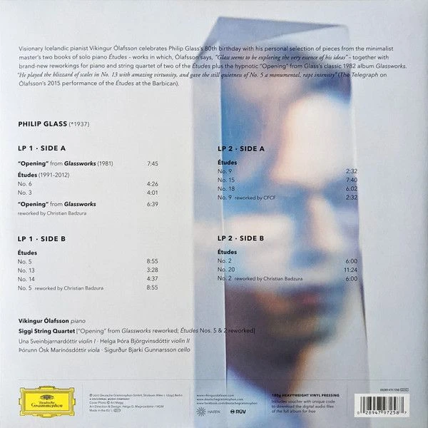 Виниловая пластинка PHILIP GLASS / VIKINGUR OLAFSSON PIANO WORKS