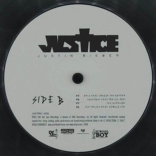 Виниловая пластинка JUSTIN BIEBER JUSTICE