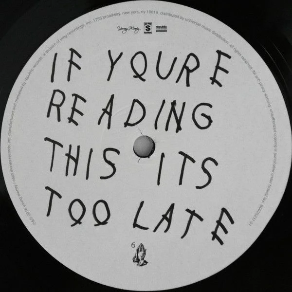 Виниловая пластинка DRAKE IF YOU'RE READING THIS IT'S TOO LATE
