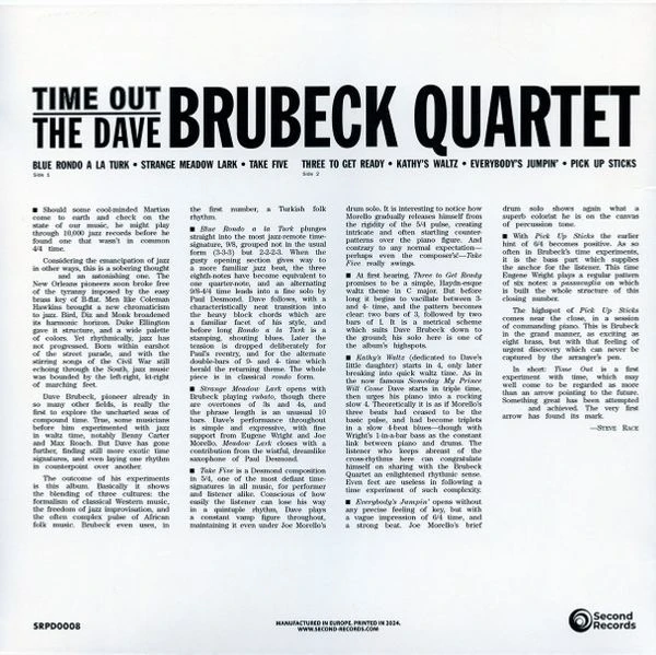 Виниловая пластинка THE DAVE BRUBECK QUARTET TIME OUT
