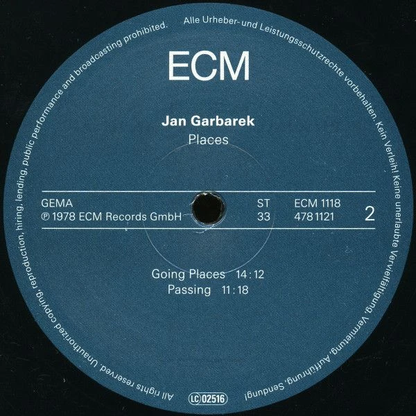 Виниловая пластинка JAN GARBAREK PLACES