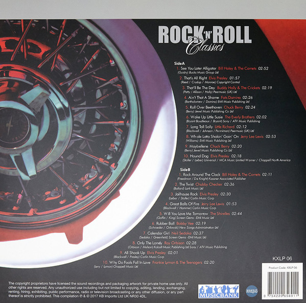 Виниловая пластинка VARIOUS ROCK'N'ROLL - CLASSICS