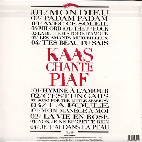 Виниловая пластинка PATRICIA KAAS Kaas Chante Piaf