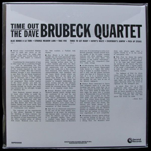Виниловая пластинка THE DAVE BRUBECK QUARTET TIME OUT