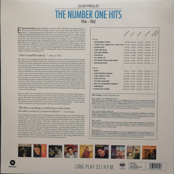 Виниловая пластинка ELVIS PRESLEY NUMBER ONE HITS (1956-1962)