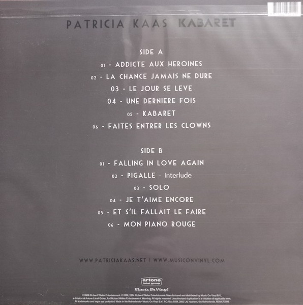 Виниловая пластинка PATRICIA KAAS Kabaret