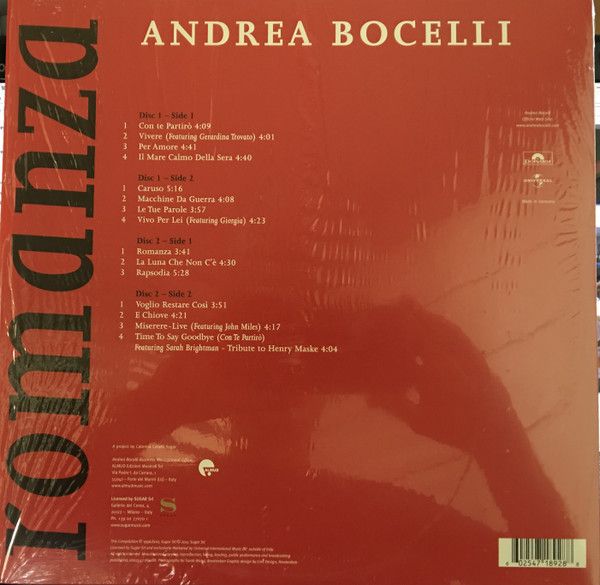 Виниловая пластинка ANDREA BOCELLI ROMANZA REMASTERED EDITION