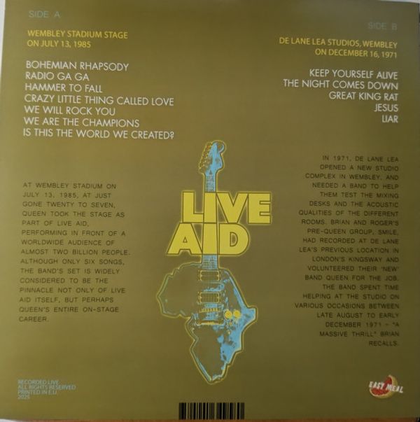 Виниловая пластинка QUEEN LIVE AID (YELLOW COVER)