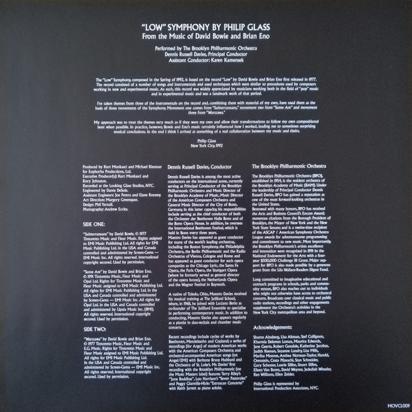Виниловая пластинка PHILIP GLASS LOW SYMPHONY