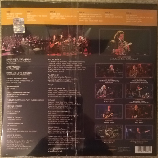 Виниловая пластинка ALAN PARSONS PROJECT, THE ONE NOTE SYMPHONY: LIVE IN TEL AVIV