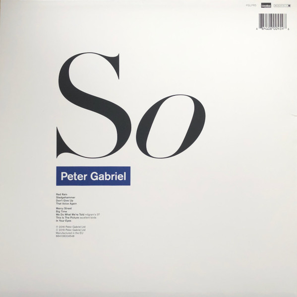 Виниловая пластинка PETER GABRIEL SO