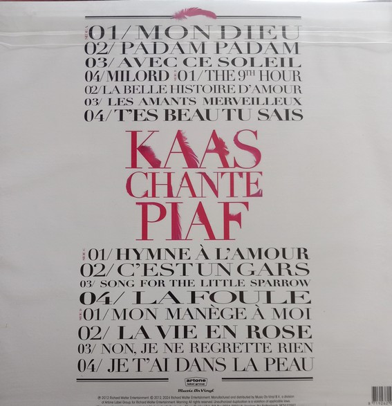 Виниловая пластинка PATRICIA KAAS KAAS CHANTE PIAF