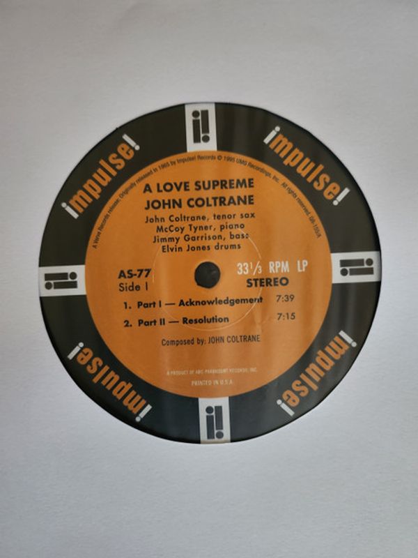 Виниловая пластинка JOHN COLTRANE A LOVE SUPREME