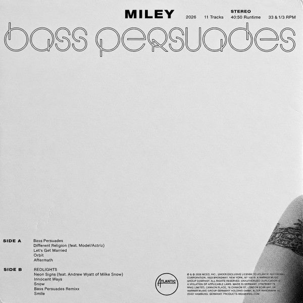 Виниловая пластинка MILEY BASS PERSUADES LIPSTICK RED VINYL EDITION W/ BONUS TRACK