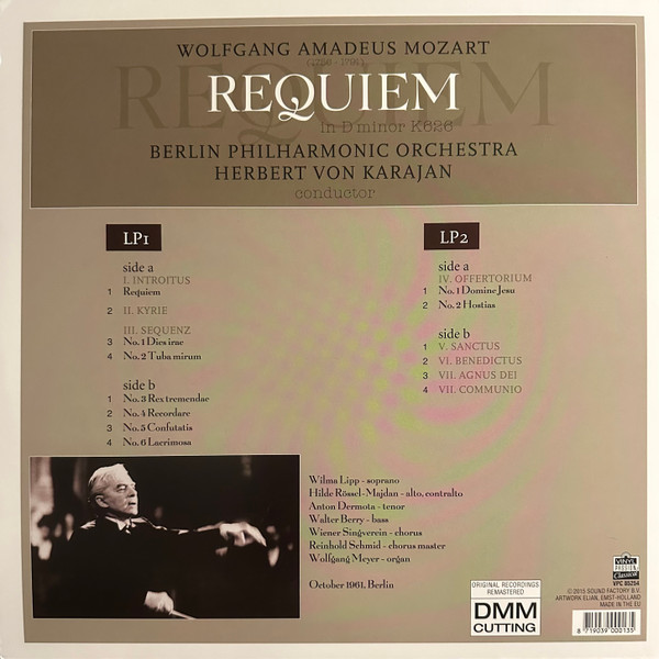 Виниловая пластинка WOLFGANG AMADEUS MOZART MOZART: REQUIEM