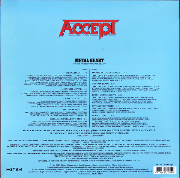 Виниловая пластинка ACCEPT METAL HEART