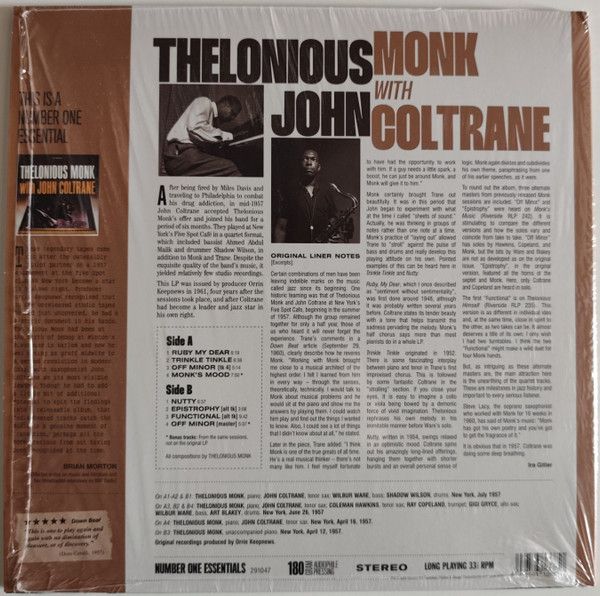 Виниловая пластинка THELONIOUS MONK THELONIOUS MONK WITH JOHN COLTRANE