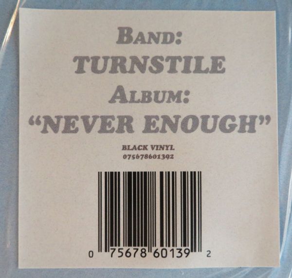 Виниловая пластинка TURNSTILE NEVER ENOUGH BLACK VINYL EDITION