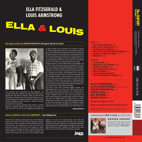 Виниловая пластинка ELLA FITZGERALD & LOUIS ARMSTRONG ELLA & LOUIS