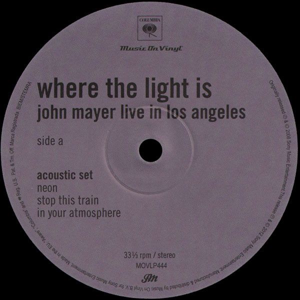 Виниловая пластинка JOHN MAYER WHERE THE LIGHT IS