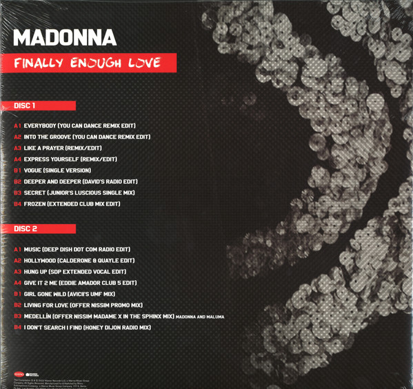 Виниловая пластинка MADONNA FINALLY ENOUGH LOVE