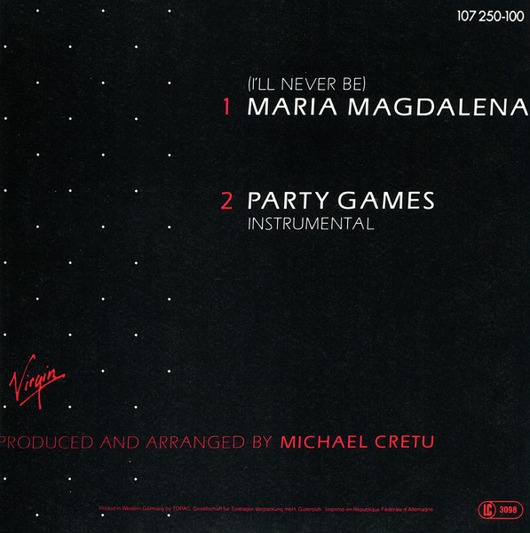 Виниловая пластинка SANDRA (I`LL NEVER BE) MARIA MAGDALENA (VG/VG 7``)