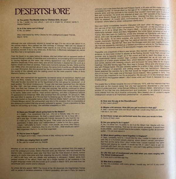 Виниловая пластинка NICO DESERTSHORE