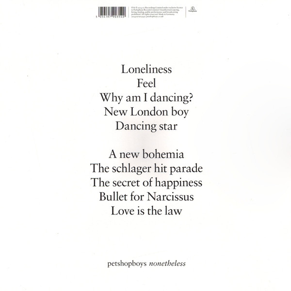 Виниловая пластинка PET SHOP BOYS NONETHELESS