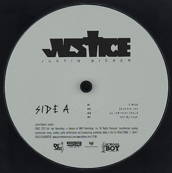 Виниловая пластинка JUSTIN BIEBER JUSTICE