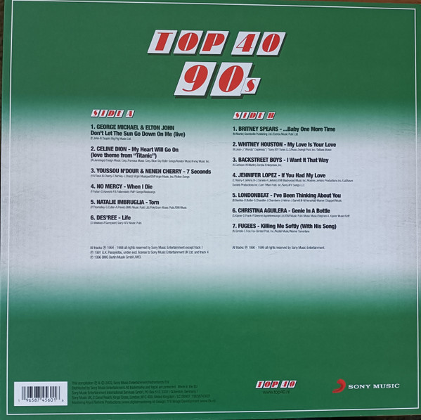 Виниловая пластинка VARIOUS TOP 40 - 90S