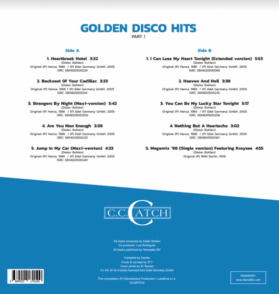 Виниловая пластинка C.C. CATCH GOLDEN DISCO HITS