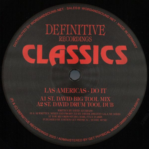 Виниловая пластинка LAS AMERICAS Do It (St. David Remixes)